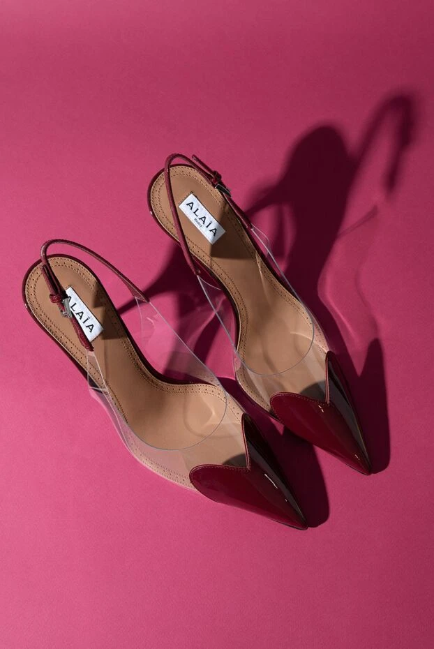 Alaia le c?ur heels in burgundy patent leather 193295 - photo 2