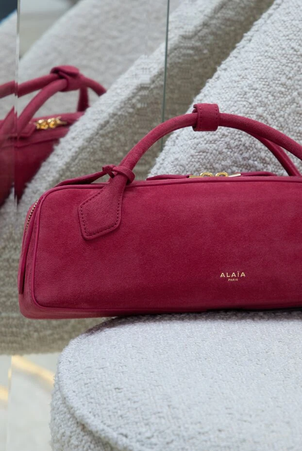 Alaia le teckel burgundy suede clutch 193300 - photo 3