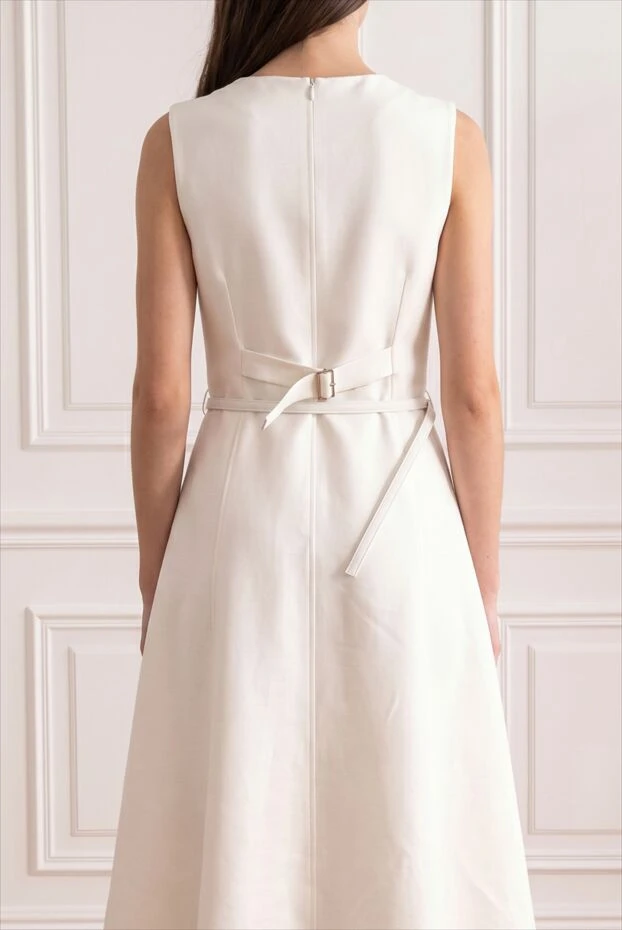 Dior white fitted midi dress in lightweight wool and silk 193309 - photo 1