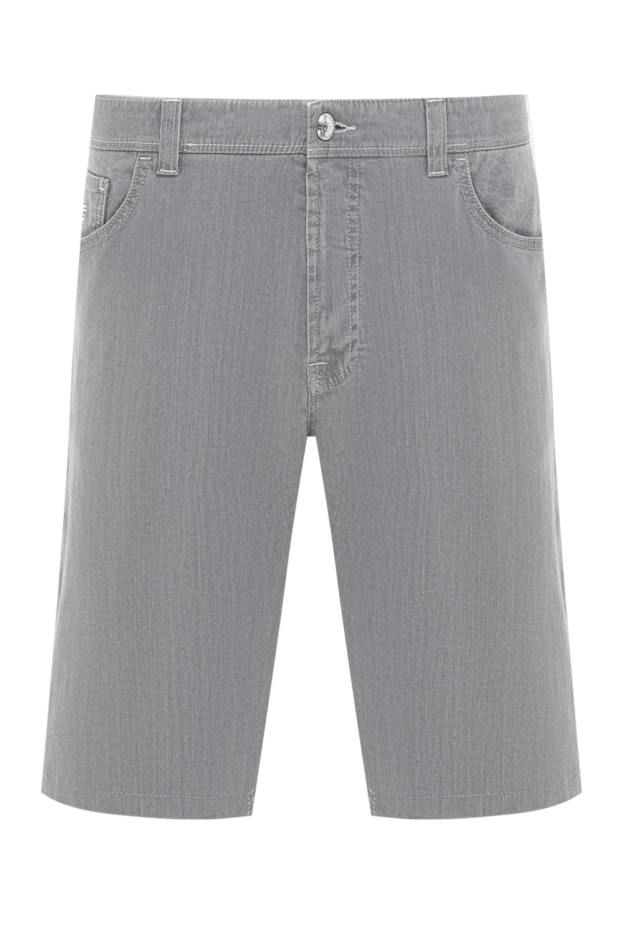Stefano Ricci men's light gray denim shorts with monogram embroidery 193311 - photo 1