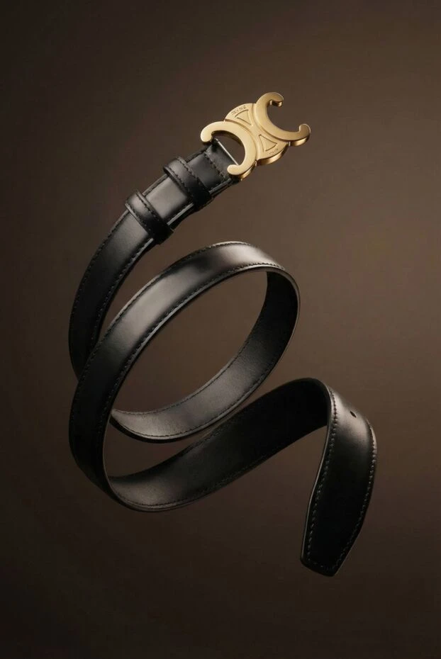 Celine ремень triomphe 18 мм из кожи taurillon 193321 - фото 2