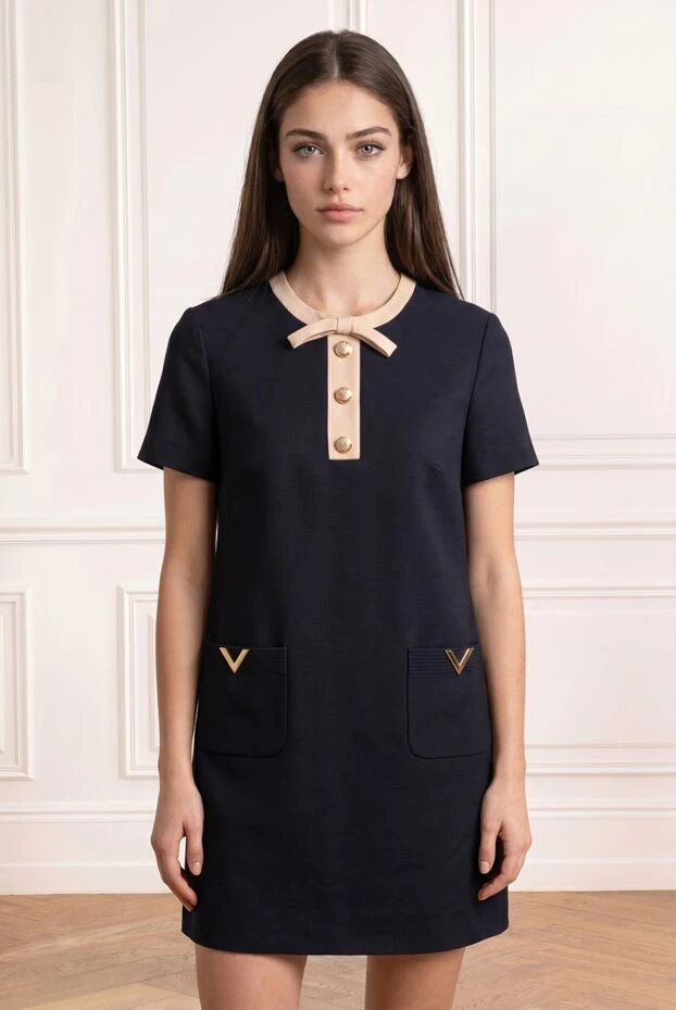 Valentino черное мини-платье а-силуэта crepe couture 193340 - фото 2