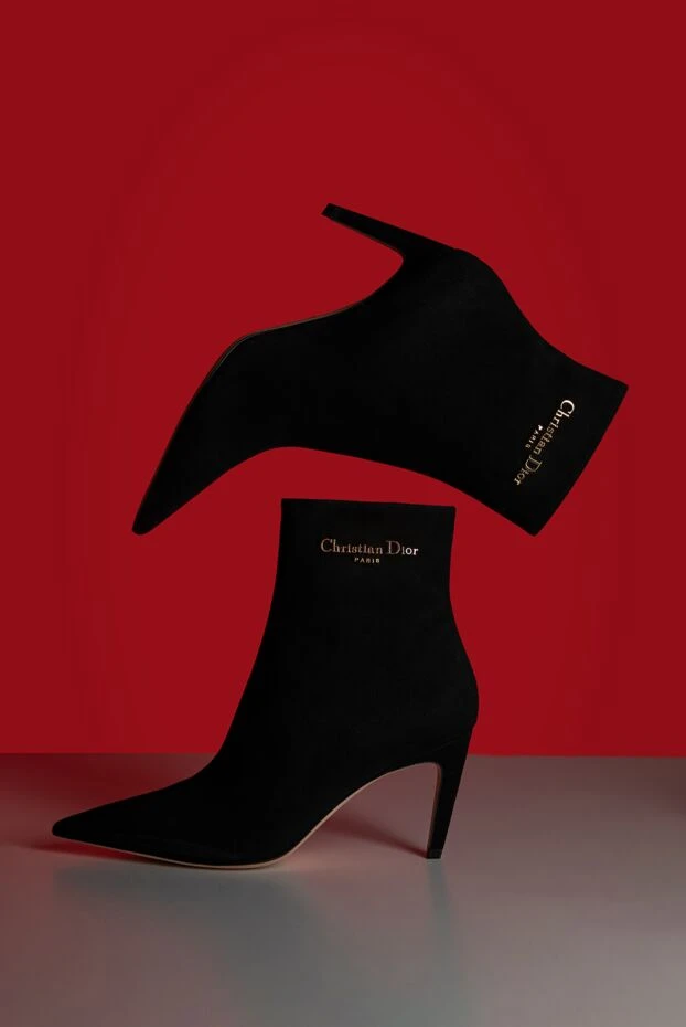 Dior my dior black goatskin suede heeled ankle boots 193348 - photo 3