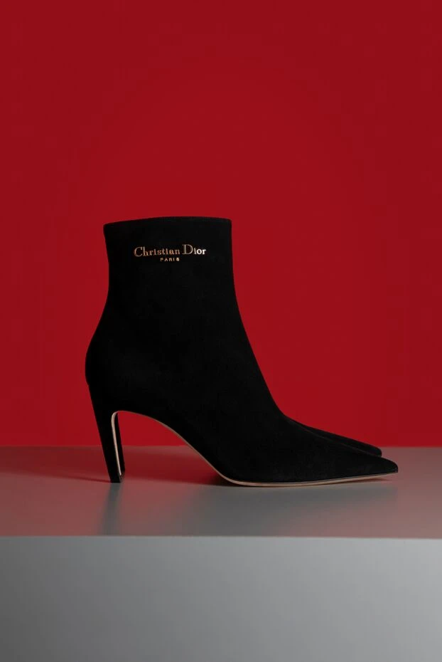 Dior my dior black goatskin suede heeled ankle boots 193348 - photo 2