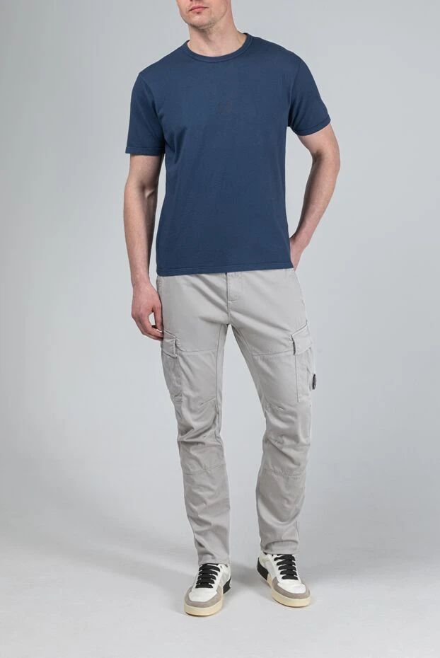 Сірі чоловічі штани-карго з еластичного бавовняного сатину - фото 2