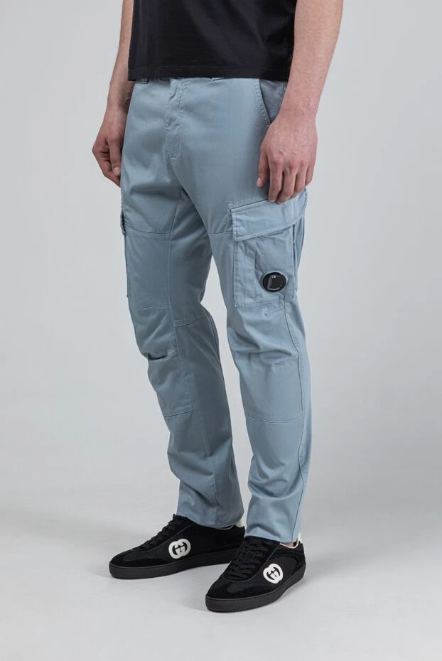 C.P.Company men's light blue stretch cotton sateen cargo pants 193351 - photo 3