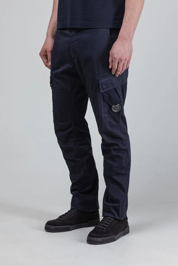 C.P.Company men's blue stretch cotton sateen cargo pants 193352 - photo 3