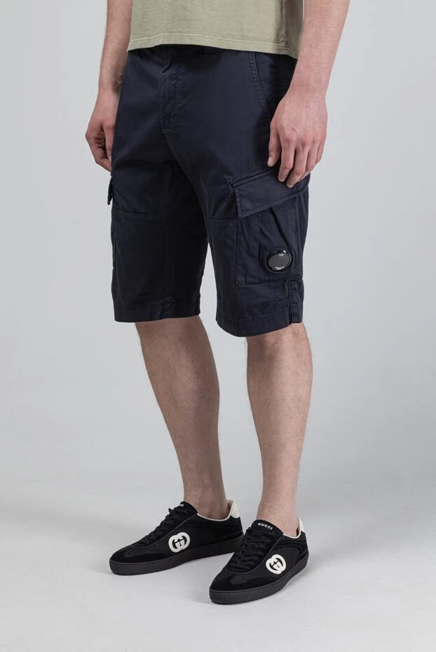 C.P.Company men's black stretch cotton sateen cargo shorts 193354 - photo 3