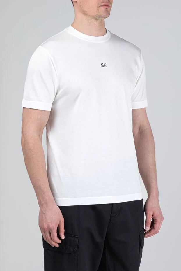 C.P.Company men's white t-shirt with a small contrasting logo 193357 - photo 3