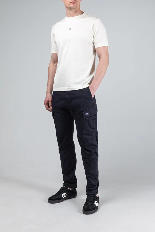 C.P.Company men's beige t-shirt with a small contrasting logo 193359 - photo 3