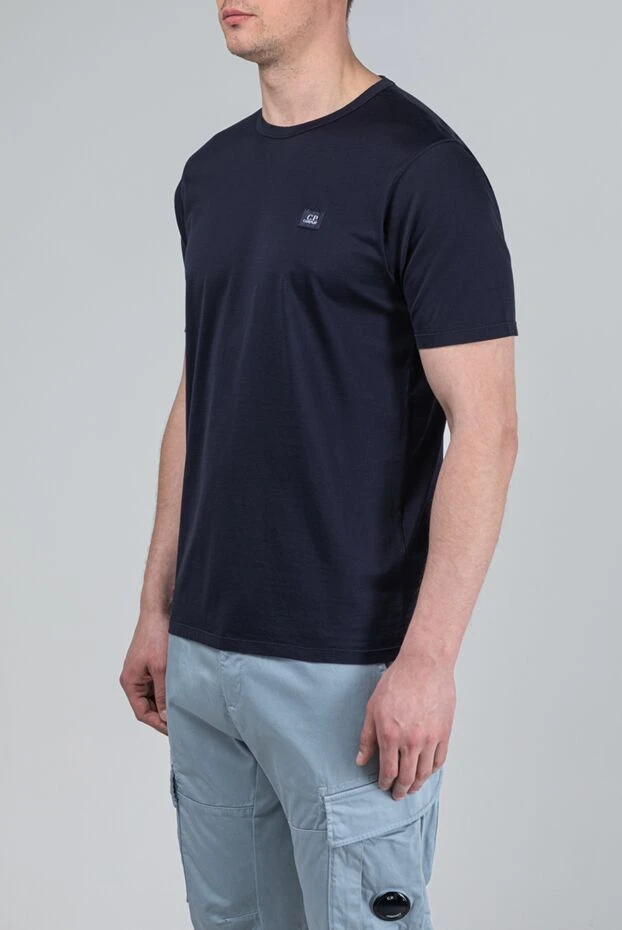 C.P.Company men's blue t-shirt with a small contrasting logo 193361 - photo 3