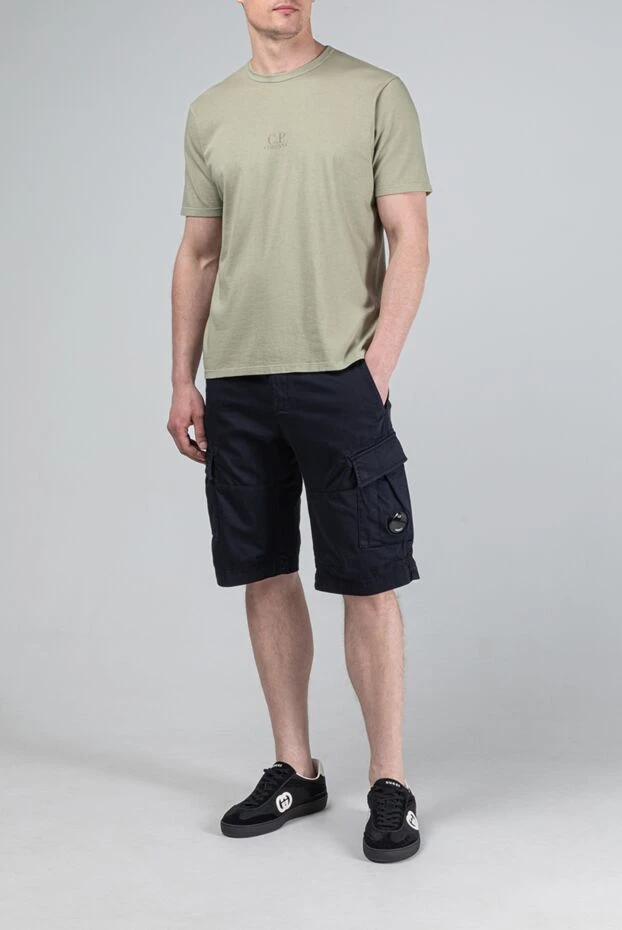 Мужская светло-зеленая футболка с логотипом на груди из 100% хлопка - фото 2