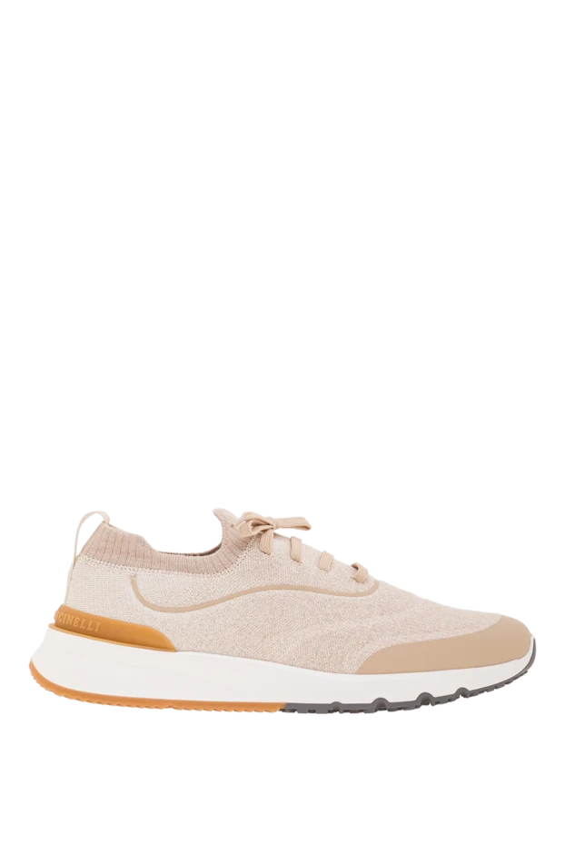 Brunello Cucinelli чоловічі кросівки knit runners із трикотажного матеріалу з контрастною підошвою 193365 - фото 1