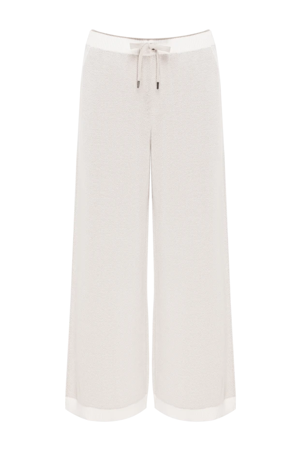 Brunello Cucinelli wide beige cotton jersey sweatpants 193372 - photo 1