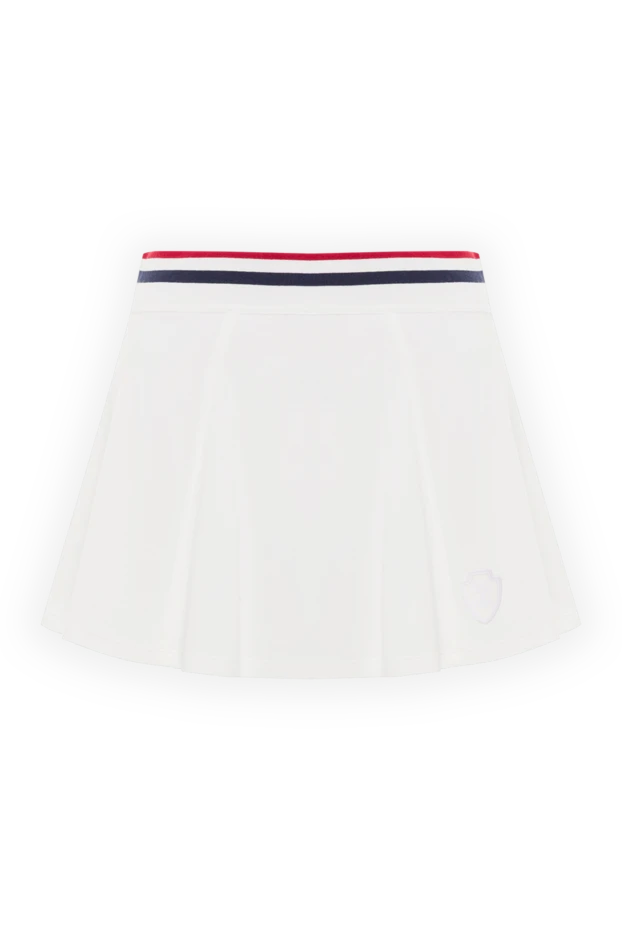 White pleated tennis skirt with striped waistband - photo 1