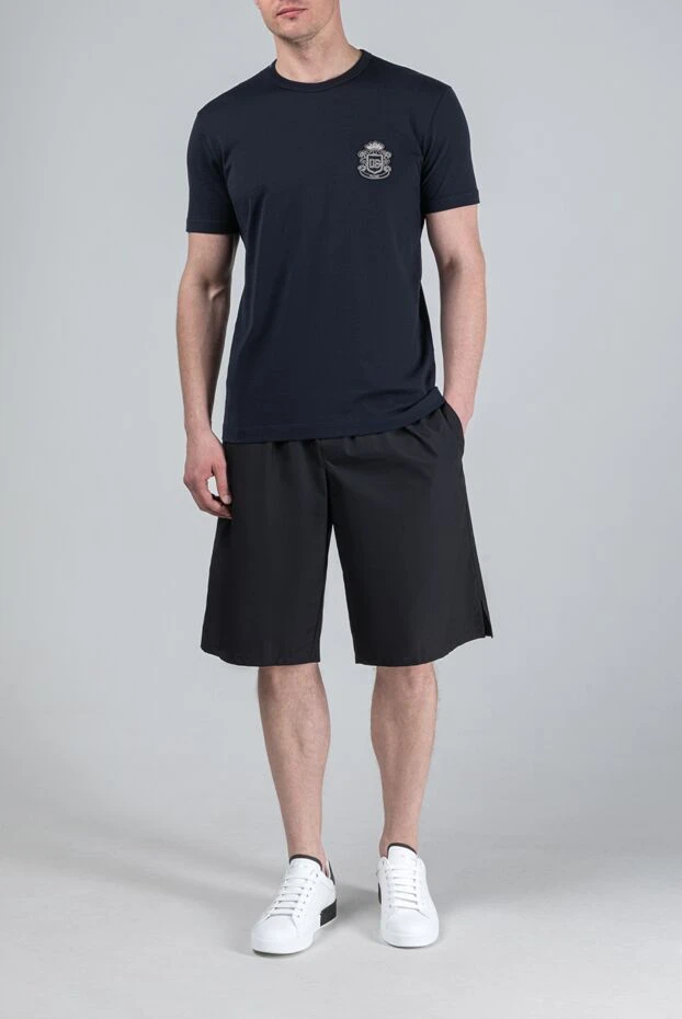 Dolce & Gabbana black cotton t-shirt with a straight cut and a round neck 193375 - photo 3