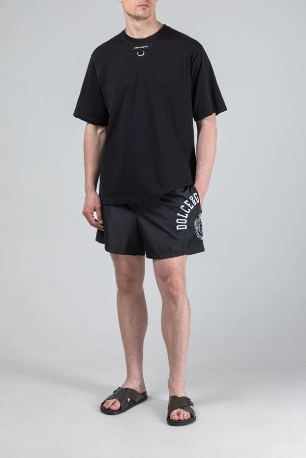 Dolce & Gabbana black beach boxer shorts with contrasting logo 193379 - photo 3