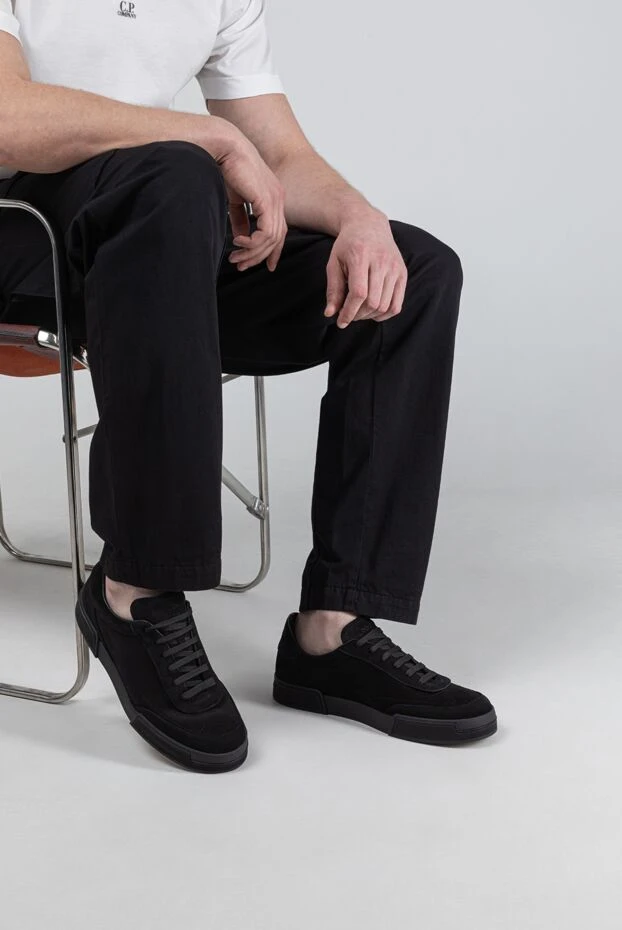 Dolce & Gabbana men's portofino yacht sneakers in black suede 193385 - photo 2