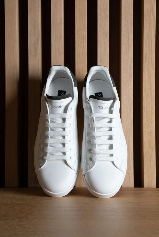 Dolce & Gabbana чоловічі шкіряні снікери portofino зі шкіри теляти 193387 - фото 3