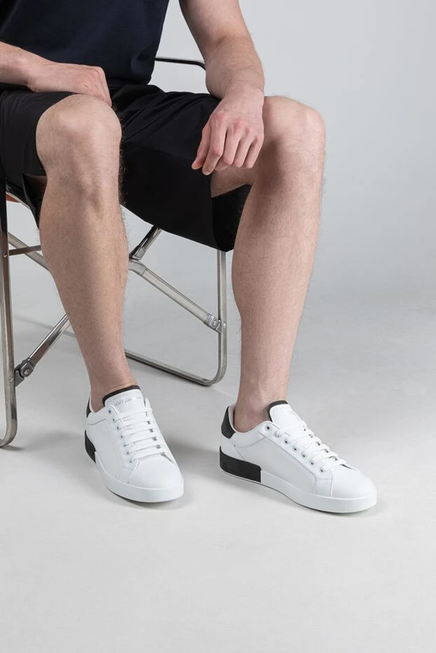 Dolce & Gabbana portofino men's calfskin leather sneakers 193387 - photo 3