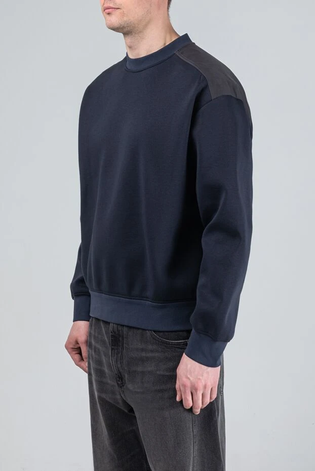 Dolce & Gabbana men's dark blue sweatshirt with matching shoulder panels 193394 - photo 3