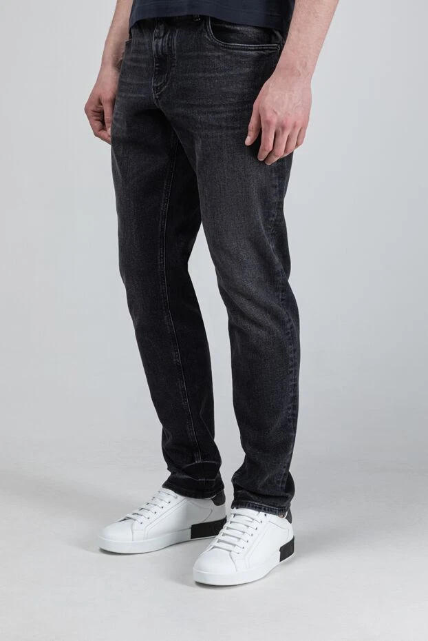 Dolce & Gabbana men's black jeans with contrasting dg logo embroidery 193399 - photo 3