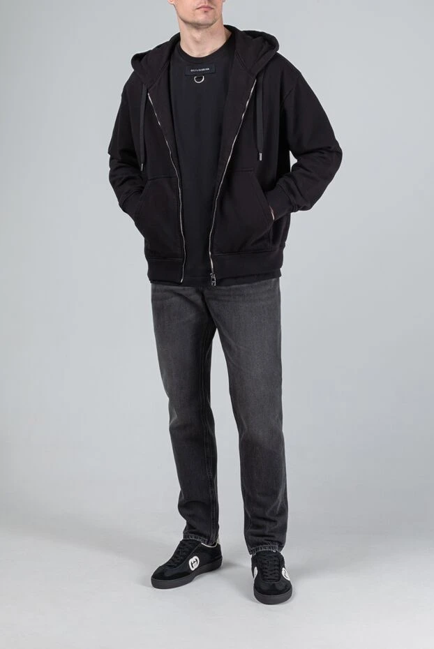 Dolce & Gabbana классические джинсы из денима графитового цвета с легким эффектом потертости 193402 - фото 2