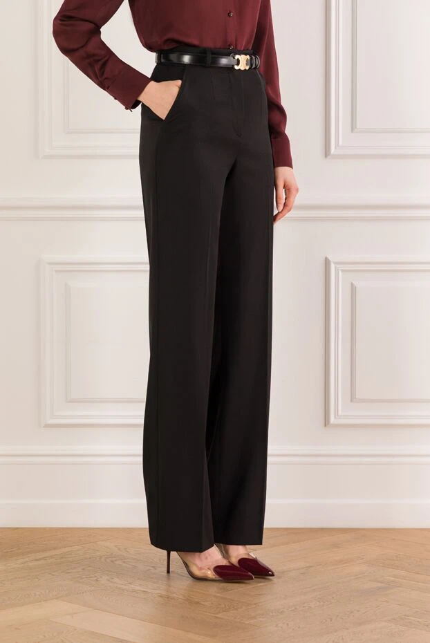 Dolce & Gabbana women's black wool gabardine trousers 193410 - photo 3