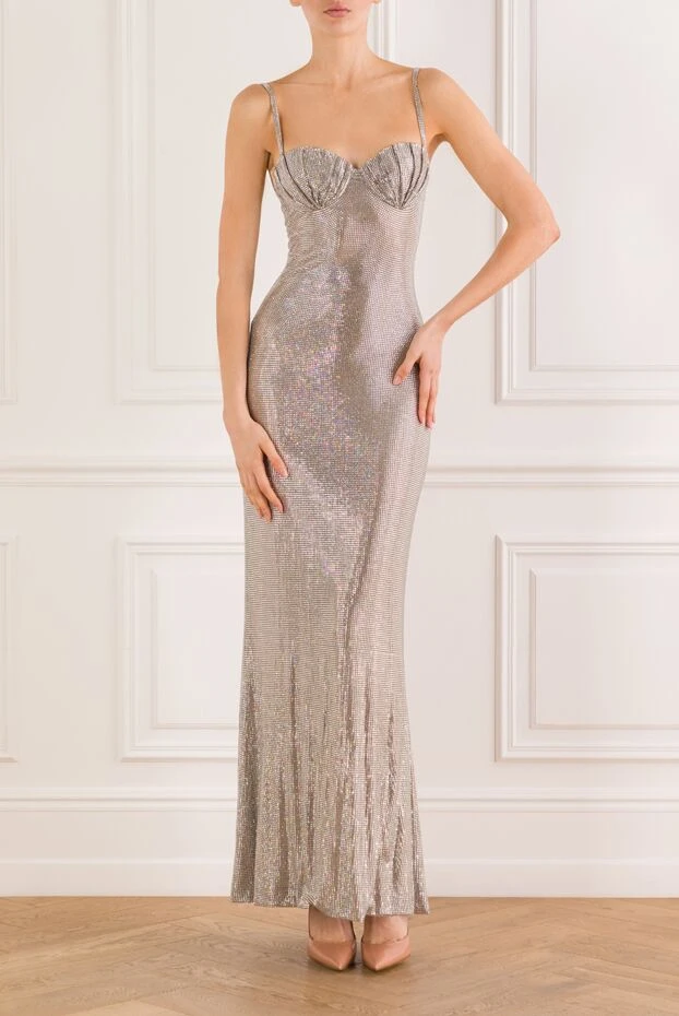 Giuseppe Di Morabito beige crystal embellished maxi evening dress 193424 - photo 2