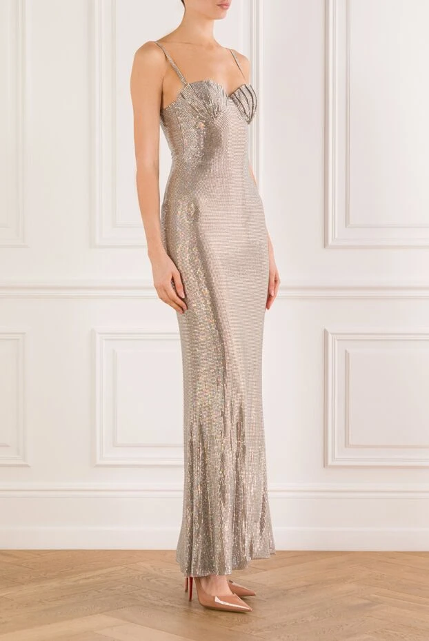Giuseppe Di Morabito beige crystal embellished maxi evening dress 193424 - photo 3