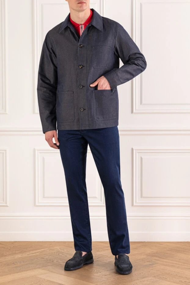 Jacob Cohen men's dark blue overshot shirt jacket 193489 - photo 2