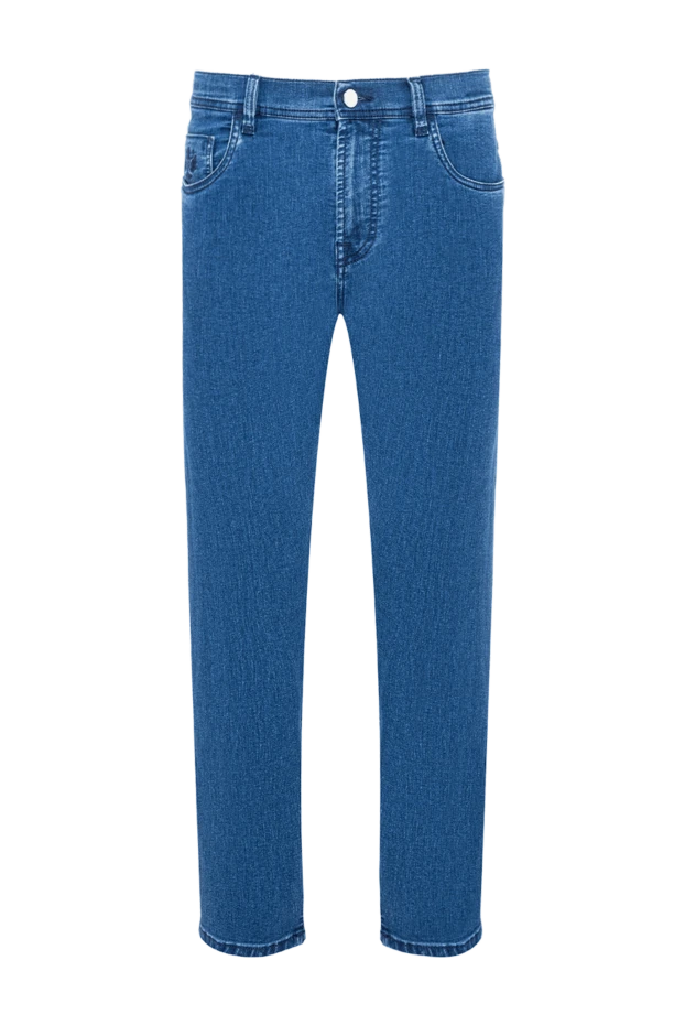 Scissor Scriptor men's blue straight-leg jeans with a crocodile patch 193492 - photo 1