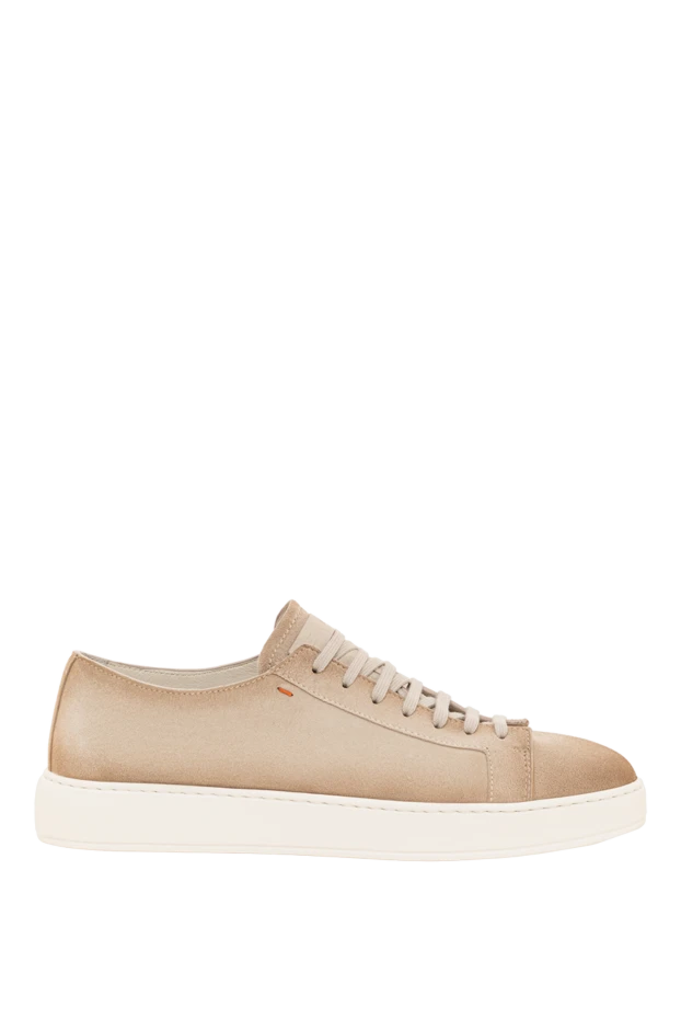Santoni men's sneakers made of beige patinated suede with a soft texture 193511-45 - photo 1