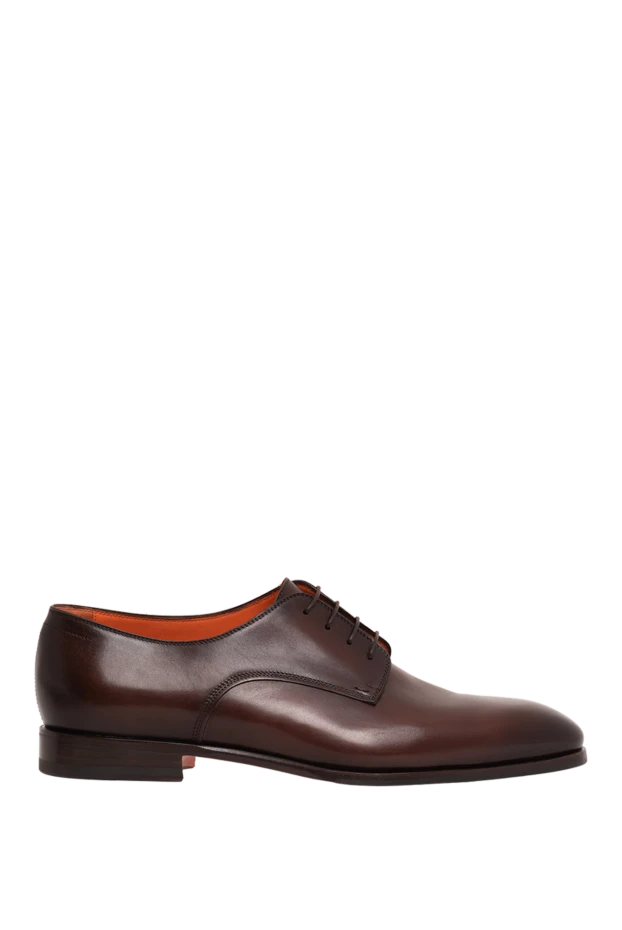 Santoni men's dark brown leather derby shoes 193513 - photo 1