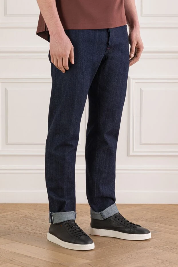 Kiton чоловічі темно-сині джинси із високоякісного деніму 193532 - фото 3