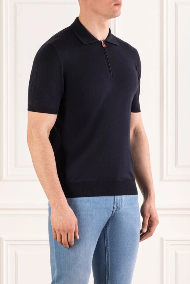 Kiton men's blue polo shirt with a zipper 193538 - photo 3