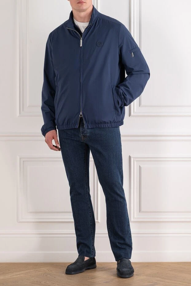 Stefano Ricci a laconic dark blue demi-season bomber jacket with a zipper 193570 - photo 3