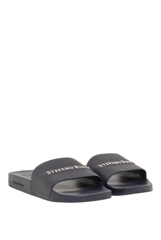 Stefano Ricci men's blue crocodile leather flip-flops with anatomical insoles 193572 - photo 3