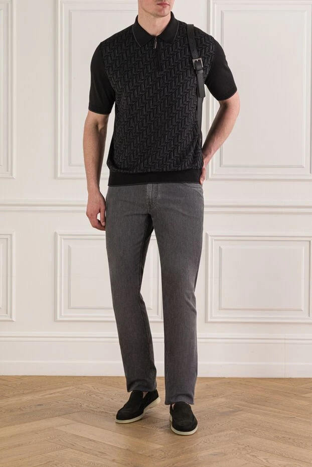 Stefano Ricci men's gray jeans with eagle head embroidery on the right pocket 193577 - photo 2