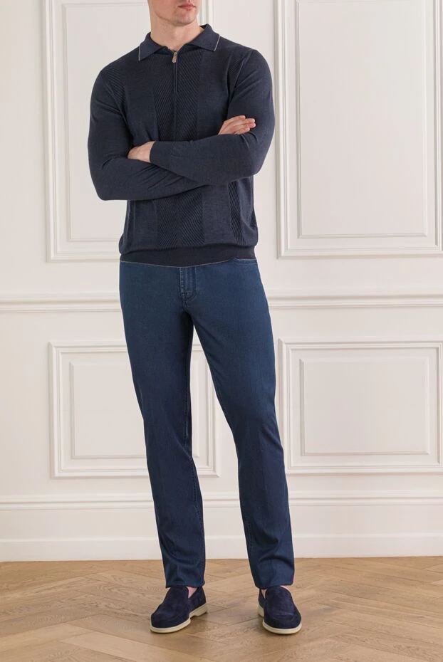 Stefano Ricci classic five-pocket jeans in dark blue with a slightly tapered fit 193578 - photo 2