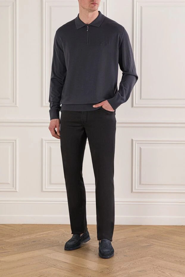 Stefano Ricci men's black jeans with an eagle head patch 193579 - photo 2