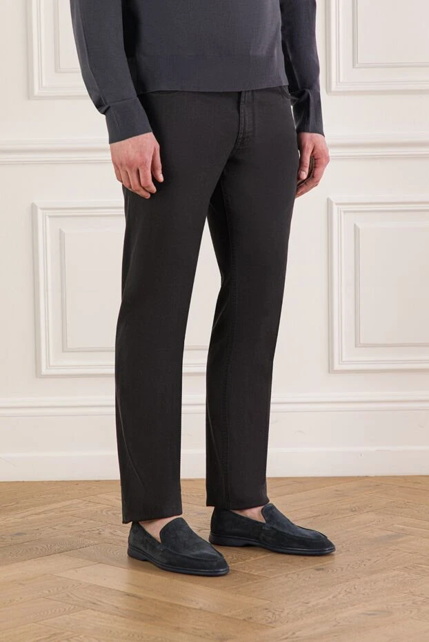 Stefano Ricci men's black jeans with an eagle head patch 193579 - photo 3