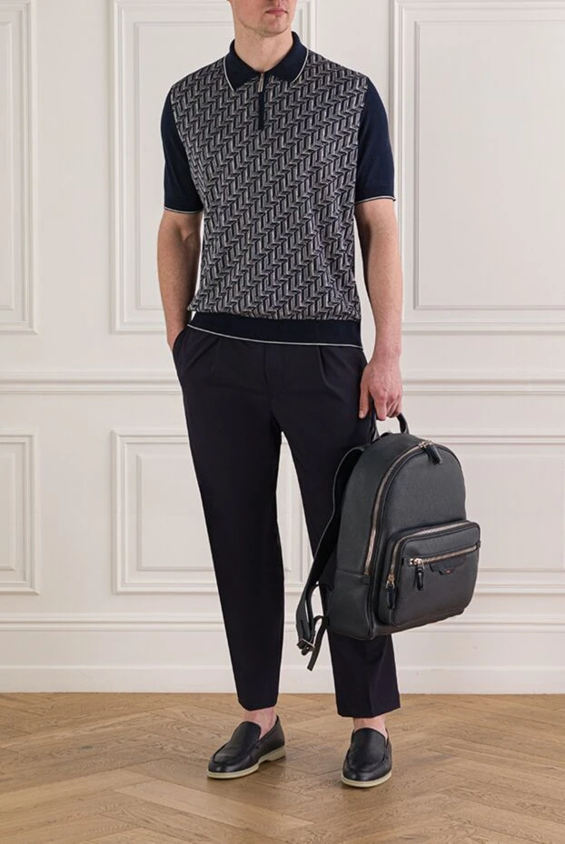 Stefano Ricci men's polo shirt with a geometric woven pattern on the front 193581 - photo 2