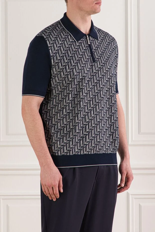 Stefano Ricci men's polo shirt with a geometric woven pattern on the front 193581 - photo 3