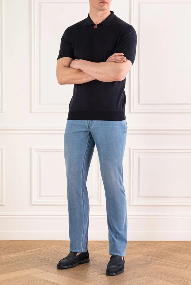 Stefano Ricci light blue straight leg jeans with circular embroidery 193604 - photo 2