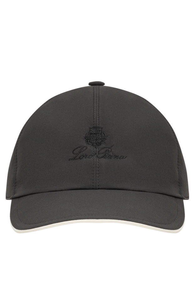 Loro Piana темно-серая бейсболка из микрофибры с вышитым логотипом-гербом 193630 - фото 1