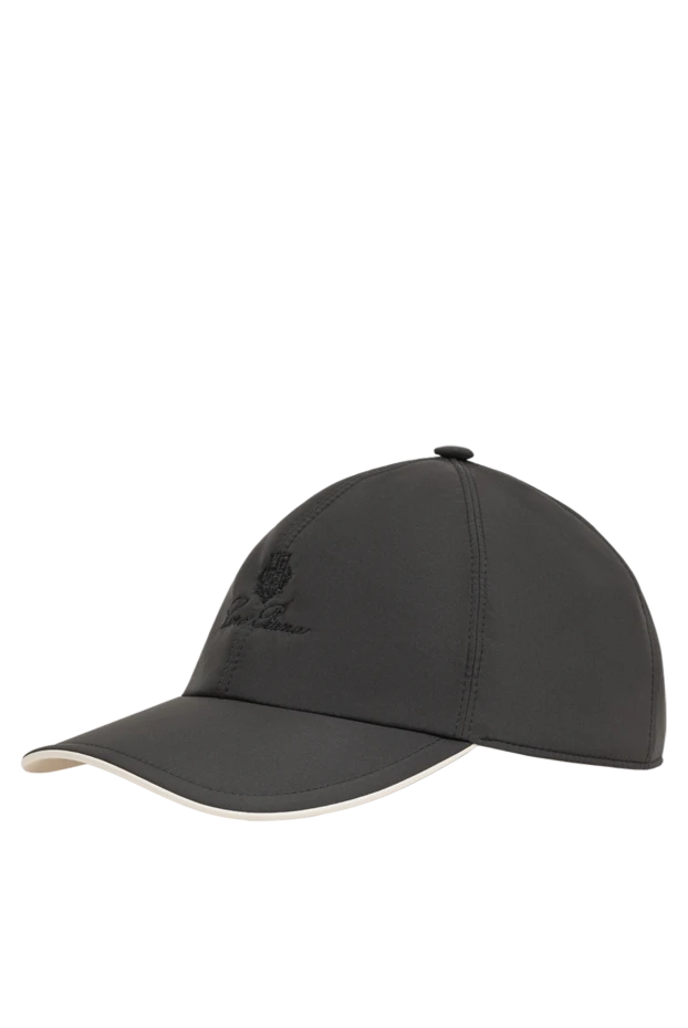 Loro Piana dark grey microfiber baseball cap with embroidered crest logo 193630 - photo 3