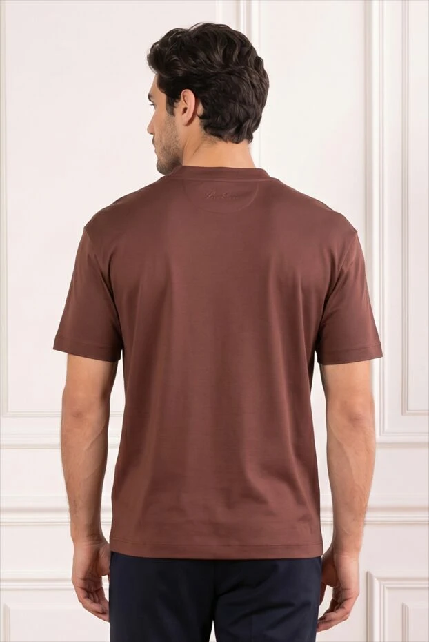 Loro Piana мужская коричневая футболка ray из хлопкового трикотажа 193637 - фото 1