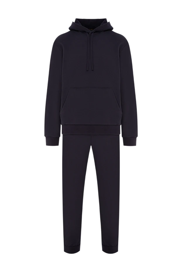 Loro Piana dark blue men's knitted tracksuit with a classic cut 193643 - photo 1