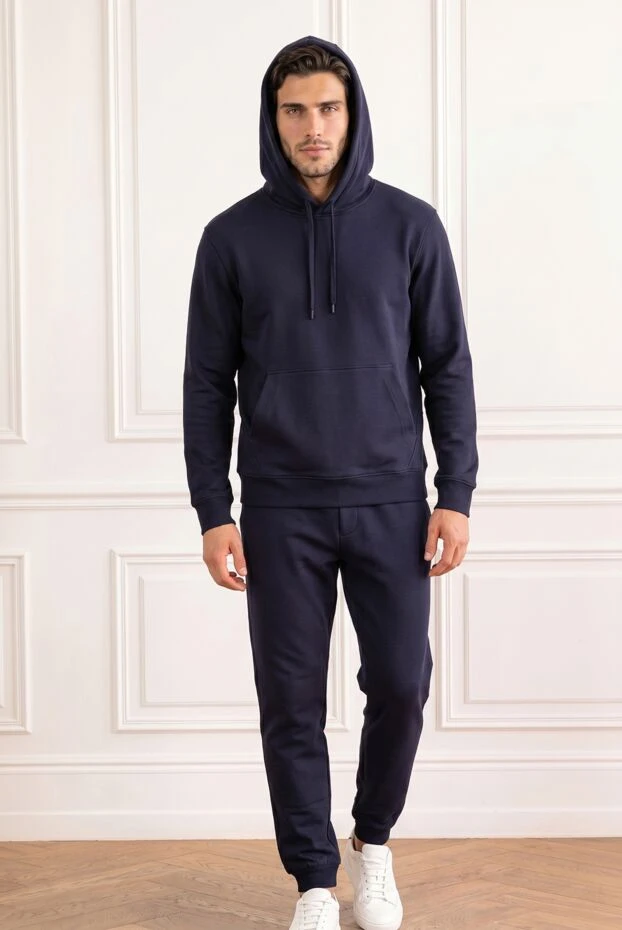 Loro Piana dark blue men's knitted tracksuit with a classic cut 193643 - photo 2